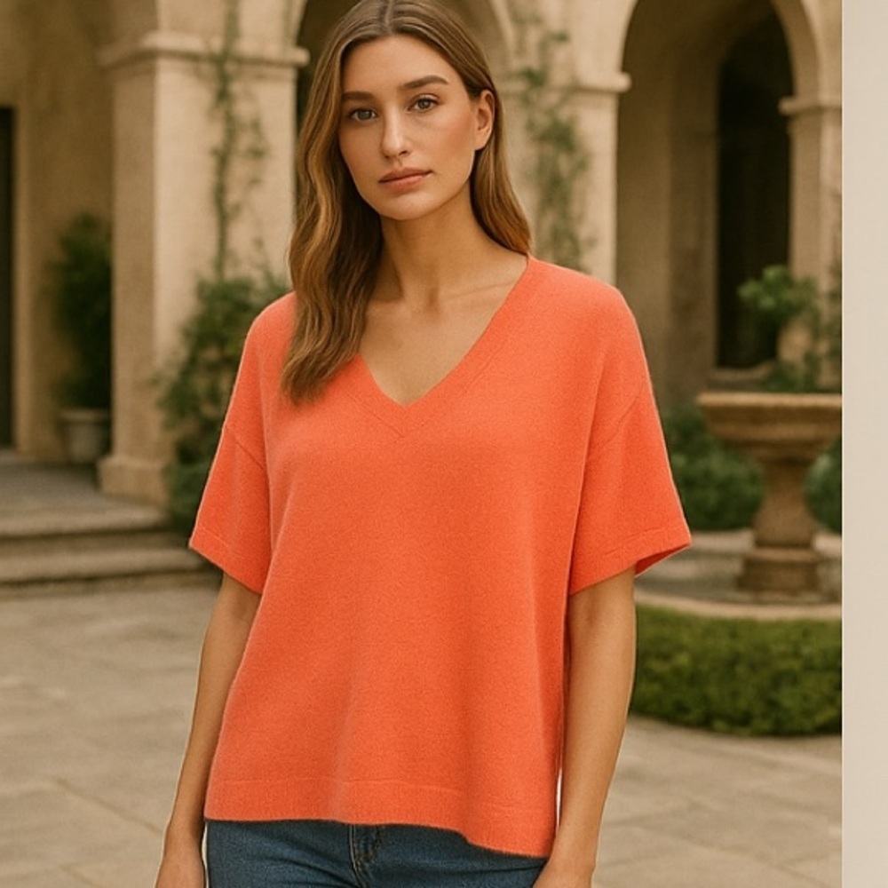 Yolly Italy Coral Alpaca Loose Fit Slouchy Pullover Sweater L